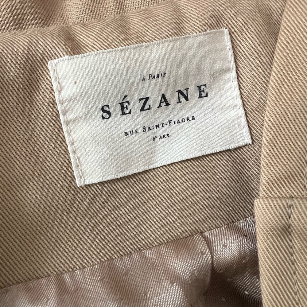 Sezane Tan Trench Coat with Hood - Picture 2 of 14
